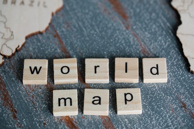 Imagen de la frase mapa del mundo en inglés
